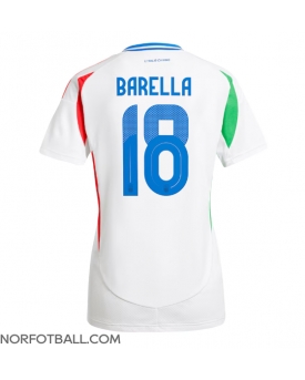 Billige Fotballdrakt Italia Nicolo Barella #18 Replika Bortedrakt Dame EM 2024 Kortermet